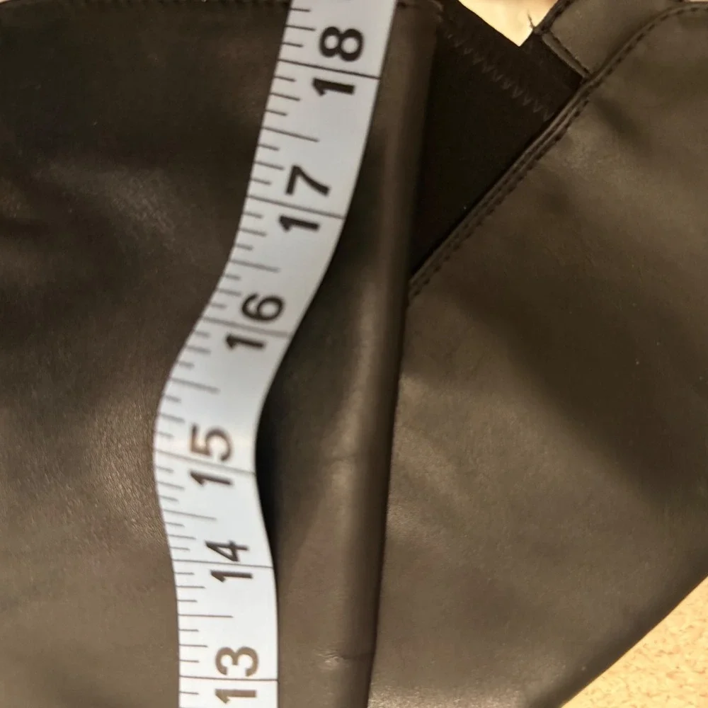 Nine Andone West Black Over The Knee Boots Gold Buckle Stretch Minimalist 9.5